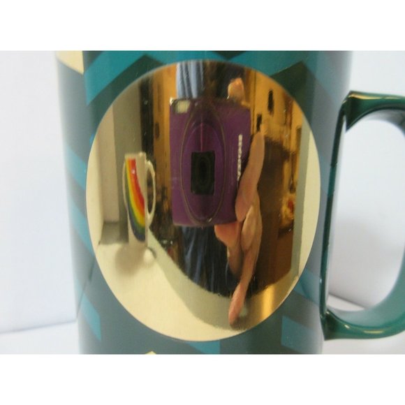 Starbucks 2014 Dot Collection Green Gold Mug 16 oz - Picture 2 of 6